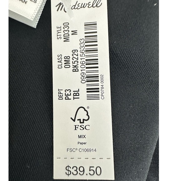 Madewell Women's Bikini Bottom Black Second Wave Classic Beach Pool Swim Size M‎ - Picture 6 of 9